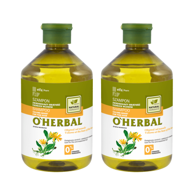 Szampon zwiększający objętość cienkich włosów z ekstraktem z arniki O'Herbal 500ml x2
