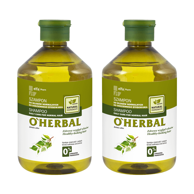 Szampon do włosów normalnych do codziennego stosowania z ekstraktem z brzozy O'Herbal 500ml x2