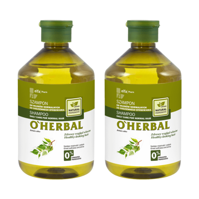 Szampon do włosów normalnych do codziennego stosowania z ekstraktem z brzozy O'Herbal 500ml x2