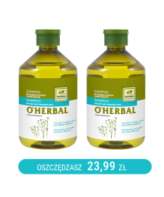 Szampon do włosów suchych i zniszczonych z ekstraktem z lnu O'Herbal 500ml x2