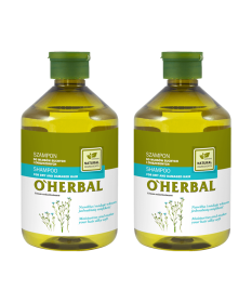 Szampon do włosów suchych i zniszczonych z ekstraktem z lnu O'Herbal 500ml x2