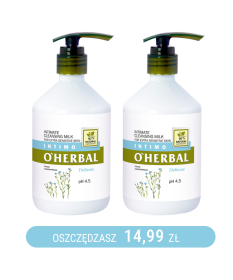 Oczyszczające mleczko do higieny intymnej dla bardzo wrażliwej skóry z ekstraktem z lnu - 500 ml x2