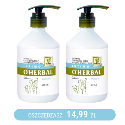 Oczyszczające mleczko do higieny intymnej dla bardzo wrażliwej skóry z ekstraktem z lnu - 500 ml x2