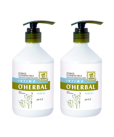Oczyszczające mleczko do higieny intymnej dla bardzo wrażliwej skóry z ekstraktem z lnu - 500 ml x2