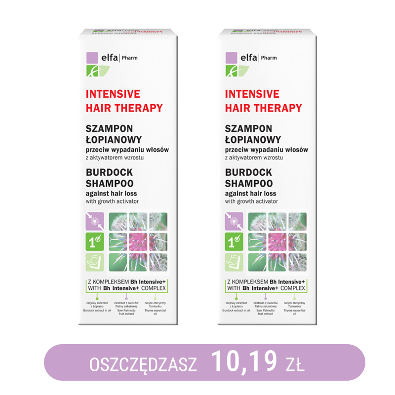 Szampon łopianowy przeciw wypadaniu włosów z aktywatorem wzrostu - 200 ml x2