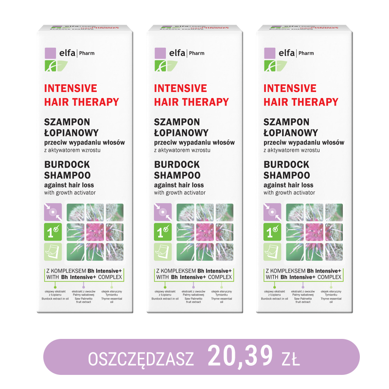 Szampon łopianowy przeciw wypadaniu włosów z aktywatorem wzrostu - 200 m x3