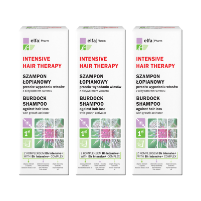 Szampon łopianowy przeciw wypadaniu włosów z aktywatorem wzrostu - 200 m x3