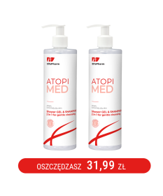 ATOPI MED Żel pod prysznic i Szampon 2 w 1 do delikatnego oczyszczania Elfa Pharm 400ml x2