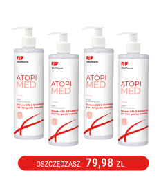ATOPI MED Żel pod prysznic i Szampon 2 w 1 do delikatnego oczyszczania Elfa Pharm 400m x4