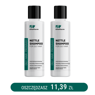 Oily Hair Szampon trychologiczny do włosów przetłuszczających się z pokrzywą Elfa Pharm 200ml x2