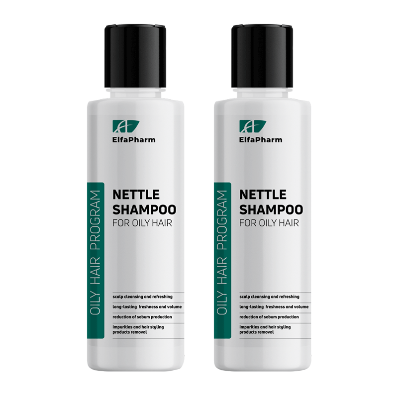 Oily Hair Szampon trychologiczny do włosów przetłuszczających się z pokrzywą Elfa Pharm 200ml x2