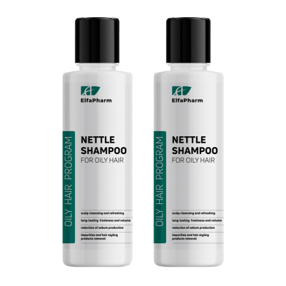 Oily Hair Szampon trychologiczny do włosów przetłuszczających się z pokrzywą Elfa Pharm 200ml x2