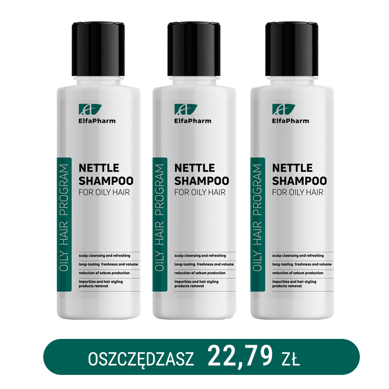 Oily Hair Szampon trychologiczny do włosów przetłuszczających się z pokrzywą Elfa Pharm 200m x3