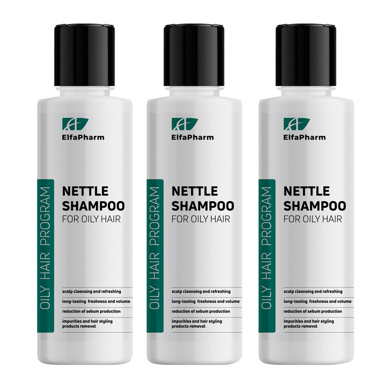 Oily Hair Szampon trychologiczny do włosów przetłuszczających się z pokrzywą Elfa Pharm 200m x3