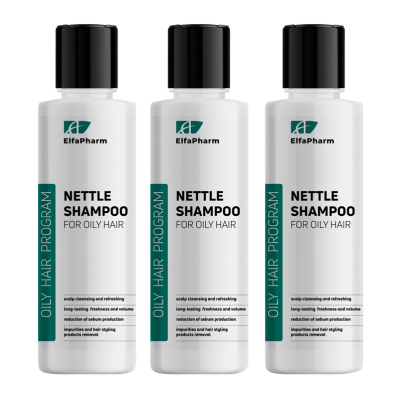 Oily Hair Szampon trychologiczny do włosów przetłuszczających się z pokrzywą Elfa Pharm 200m x3