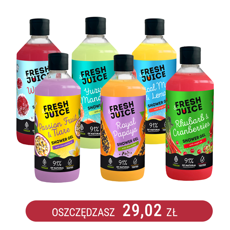 Zestaw testowy żeli pod prysznic Fresh Juice