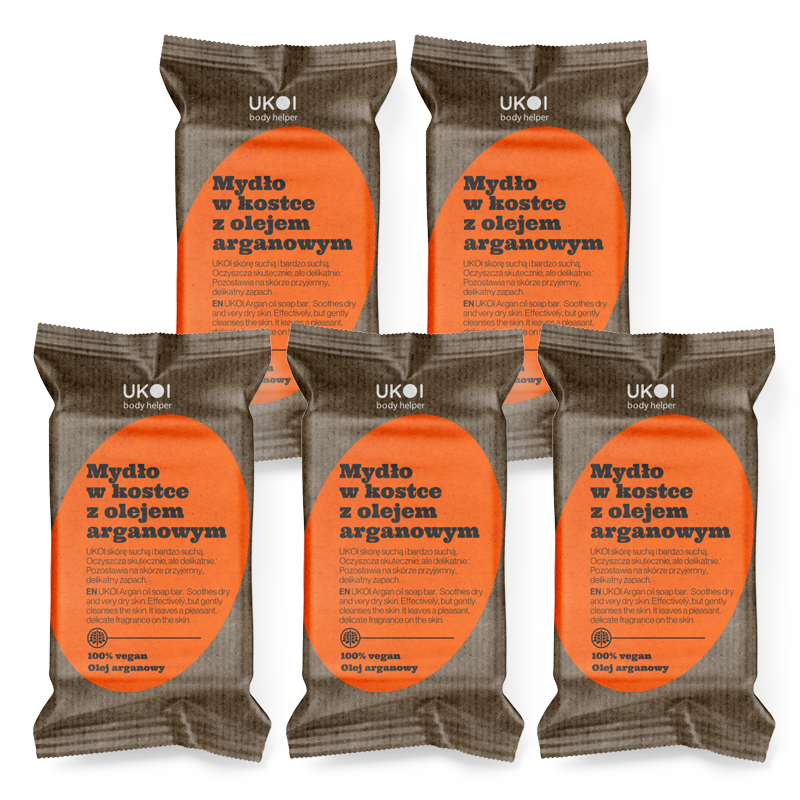 Mydło w kostce z olejem arganowym 100g UKOI x5