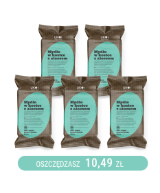 Naturalne mydło w kostce z ekstraktem z aloesu 100g x5