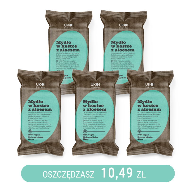 Naturalne mydło w kostce z ekstraktem z aloesu 100g x5