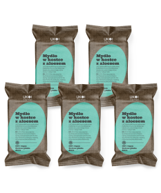 Naturalne mydło w kostce z ekstraktem z aloesu 100g UKOI x5