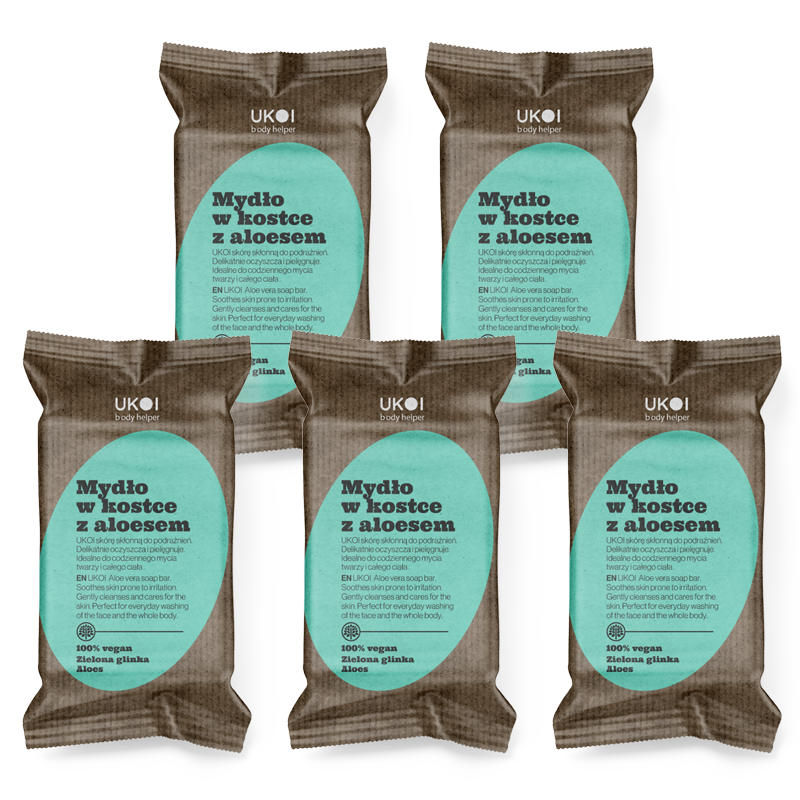Naturalne mydło w kostce z ekstraktem z aloesu 100g x5