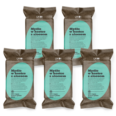 Naturalne mydło w kostce z ekstraktem z aloesu 100g x5