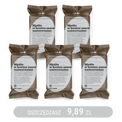 Szare, uniwersalne mydło w kostce 100g x5