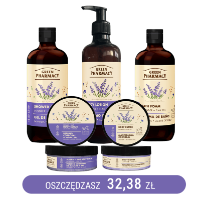 Zestaw do pielęgnacji ciała Lawenda i olejek lniany Green Pharmacy
