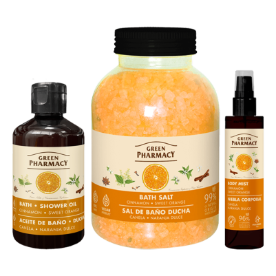 Zestaw do przyjemnej kąpieli o zapachu cynamonu i słodkiej pomarańczy