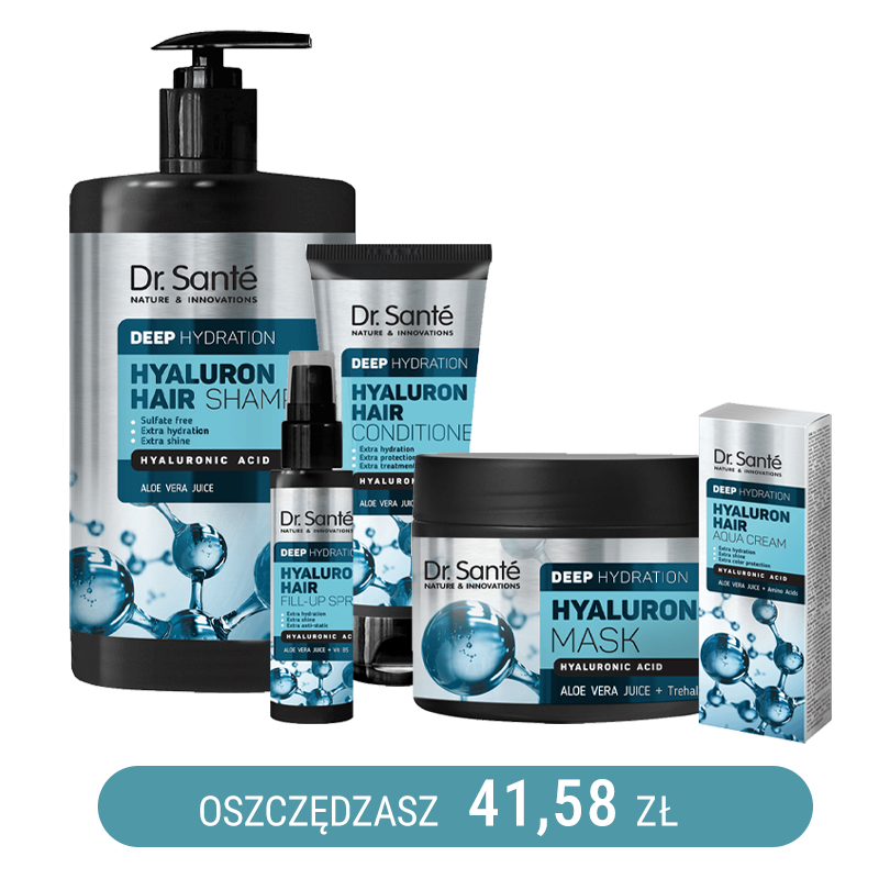Zestaw intensywnie nawilżający włosy Dr. Sante z kwasem hialuronowym