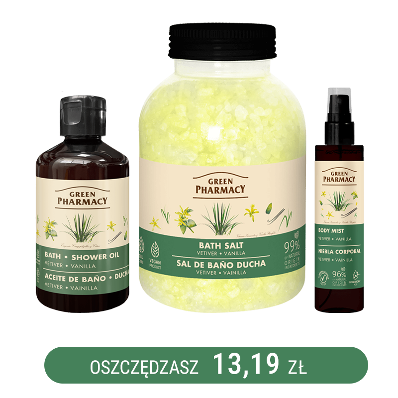 Zestaw do przyjemnej kąpieli o zapachu wetywerii i wanilii