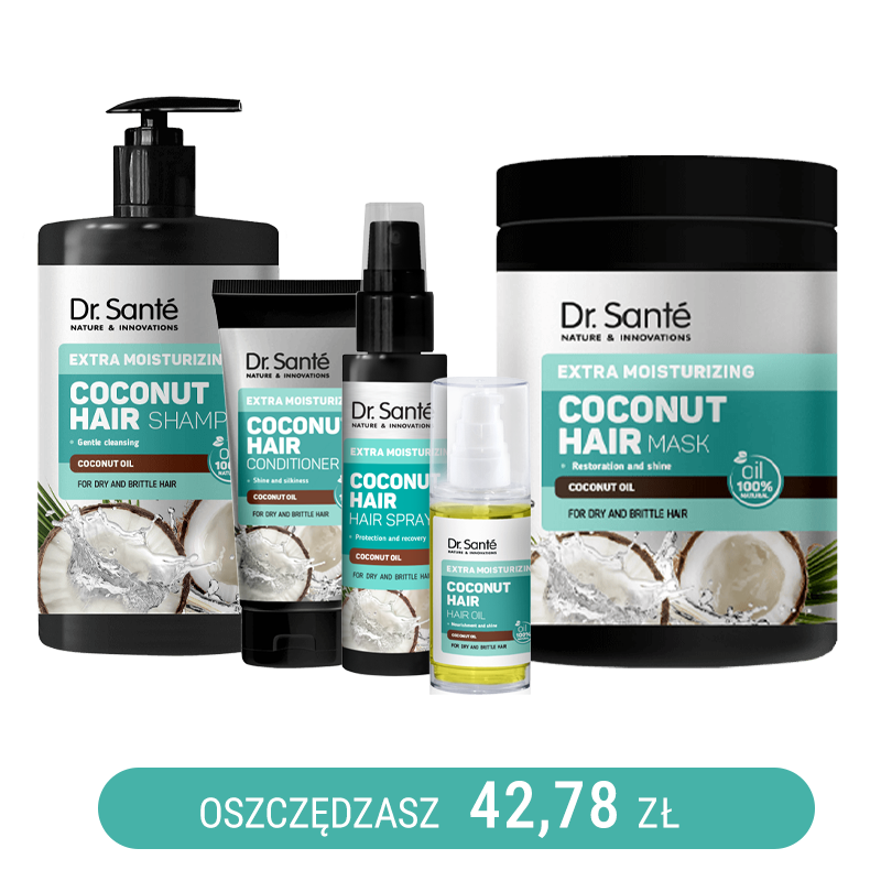 Zestaw do włosów wysuszonych z olejem kokosowym