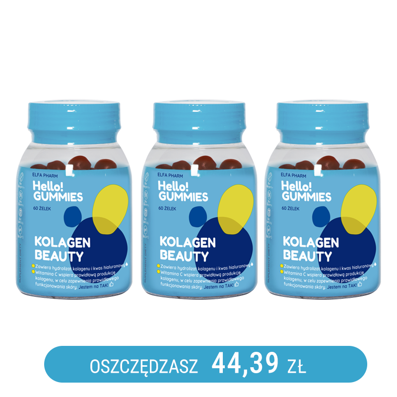 KOLAGEN BEAUTY Żelki z kolagenem i kwasm hialuronowym x3