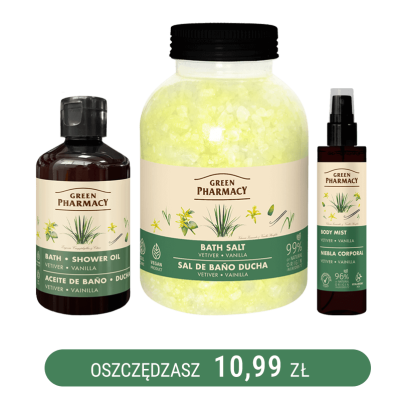 Zestaw do przyjemnej kąpieli o zapachu wetywerii i wanilii Green Pharmacy