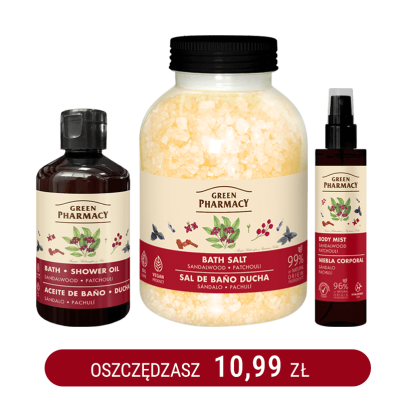 Zestaw do przyjemnej kąpieli o zapachu drzewa sandałowego i paczuli
