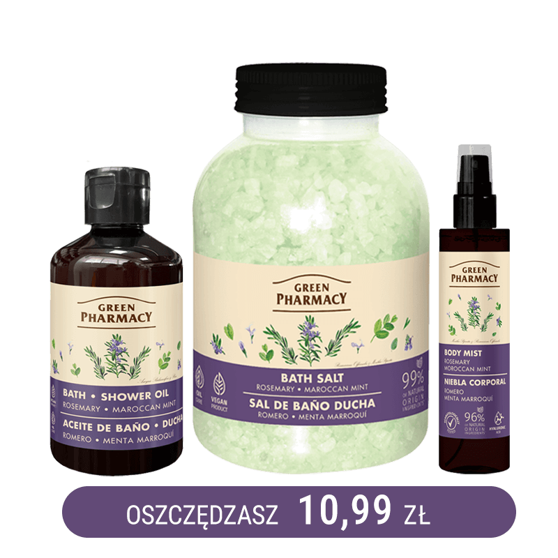 Zestaw do przyjemnej kąpieli o zapachu rozmarynu i mięty marokańskiej