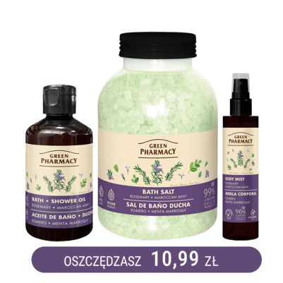 Zestaw do przyjemnej kąpieli o zapachu rozmarynu i mięty marokańskiej