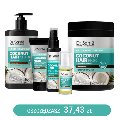 Zestaw do włosów wysuszonych z olejem kokosowym Dr. Sante
