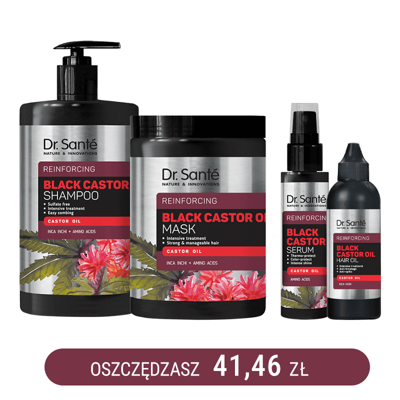 Zestaw XL z olejem rycynowym Zdrowe Włosy Dr. Sante