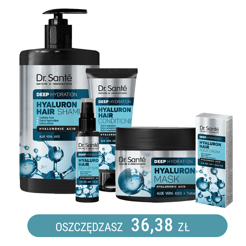 Zestaw intensywnie nawilżający włosy Dr. Sante z kwasem hialuronowym