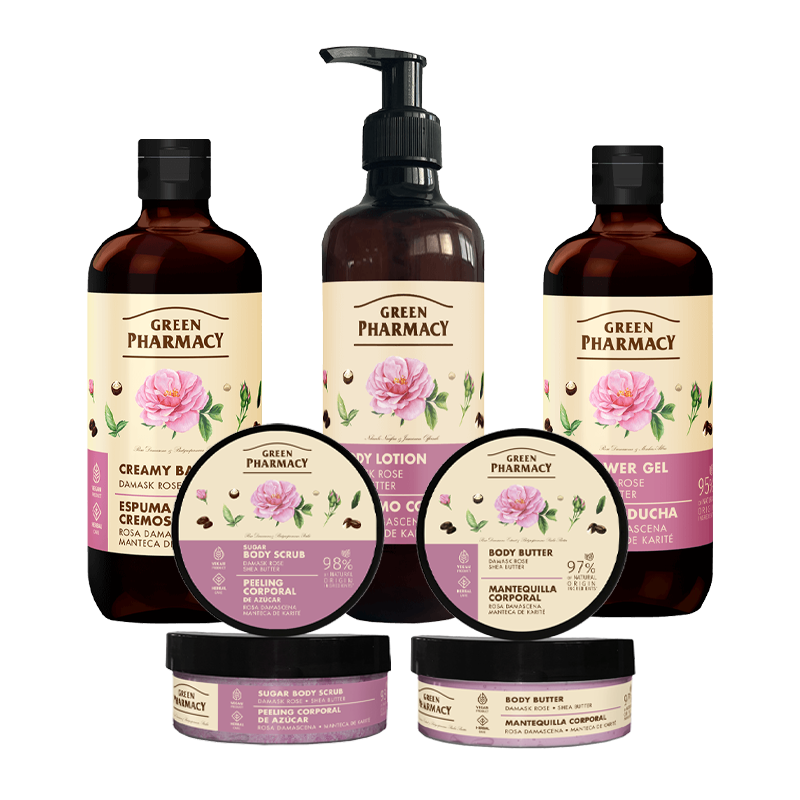 Zestaw do pielęgnacji ciała z różą damasceńską Green Pharmacy
