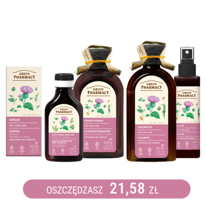 Zestaw do pielęgnacji włosów z łopianem i białkami pszenicy Green Pharmacy