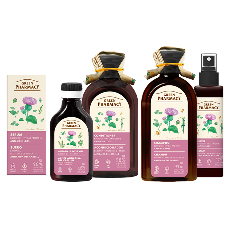 Zestaw do pielęgnacji włosów z łopianem i białkami pszenicy Green Pharmacy