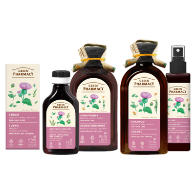 Zestaw do pielęgnacji włosów z łopianem i białkami pszenicy Green Pharmacy