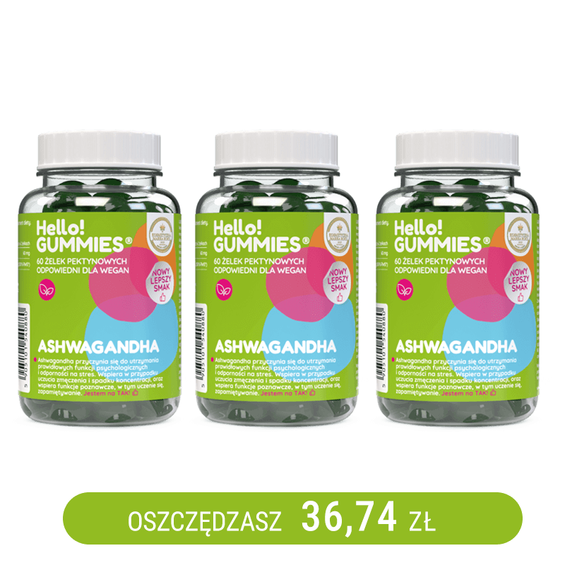 Ashwagandha Vege suplement diety Hello!Gummies x3