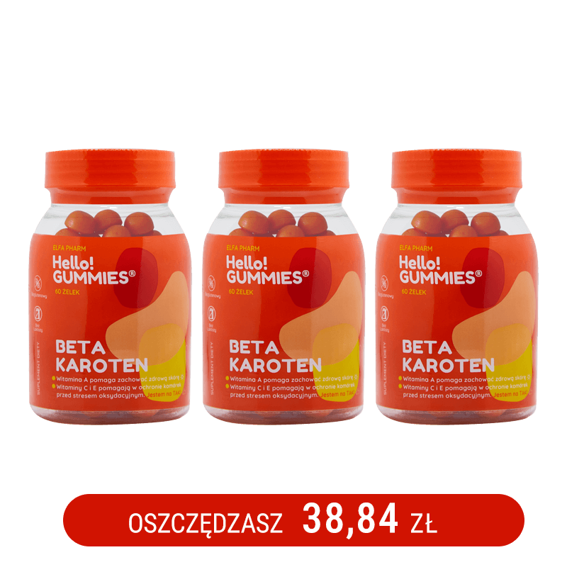 BETA KAROTEN Żelki z witaminami Hello!Gummies x3
