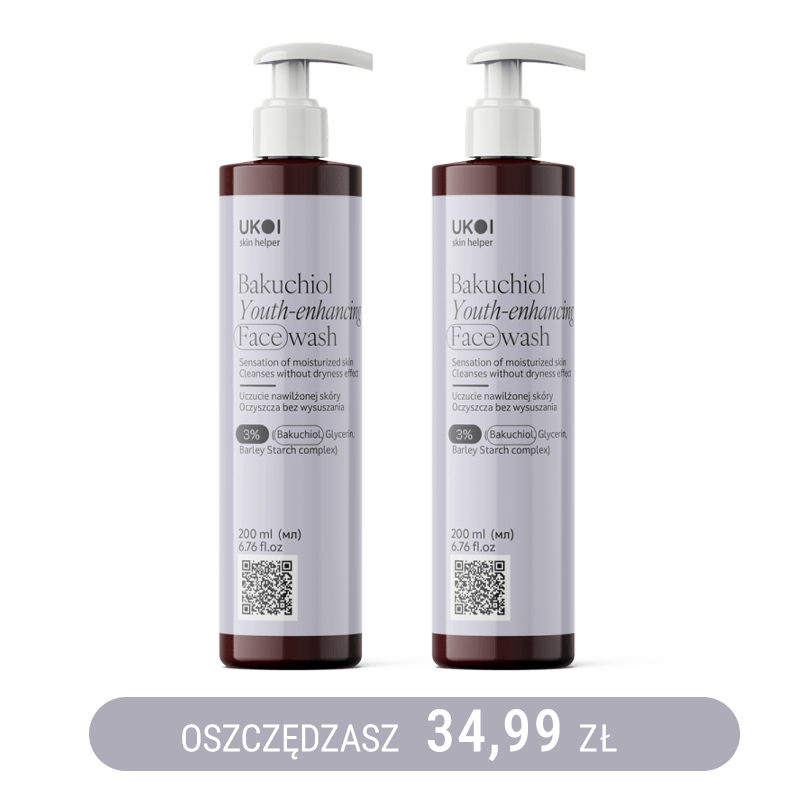UKOI Żel do Mycia Twarzy Rewitalizujący z Bakuchiolem x2