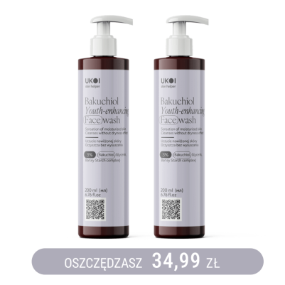 UKOI Żel do Mycia Twarzy Rewitalizujący z Bakuchiolem x2
