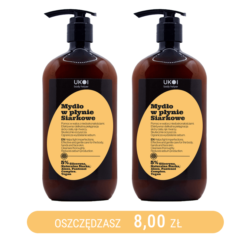 UKOI Mydło w płynie Siarkowe do skóry problematycznej 500m x2
