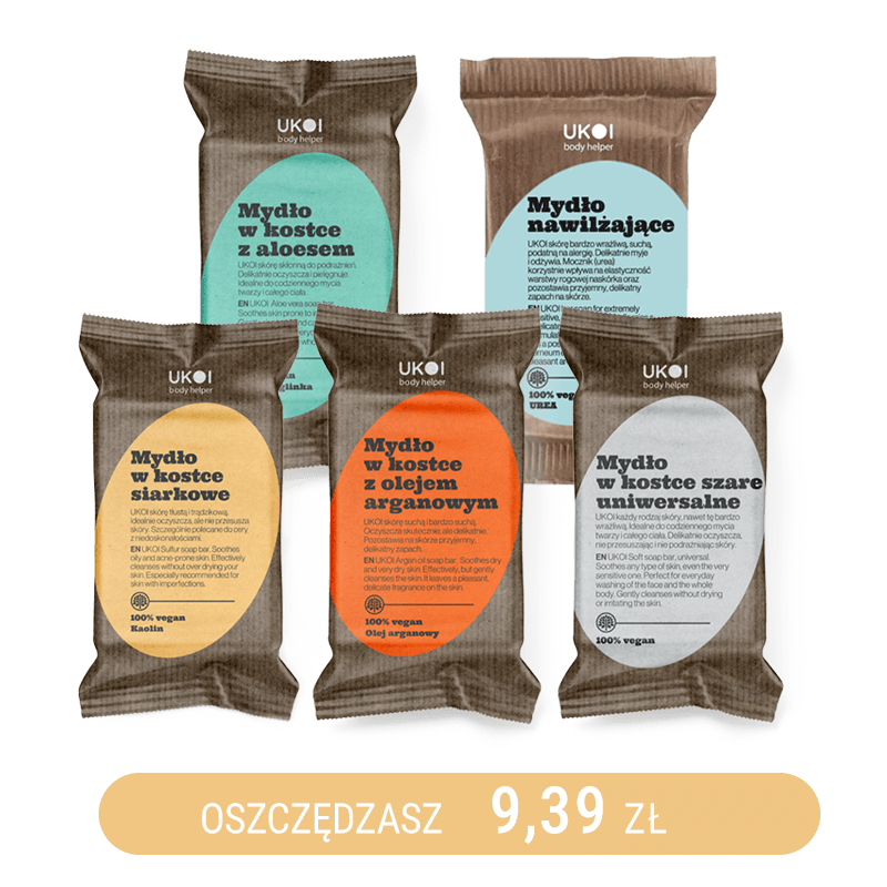 Zestaw testowy mydeł w kostce 100g UKOI x5